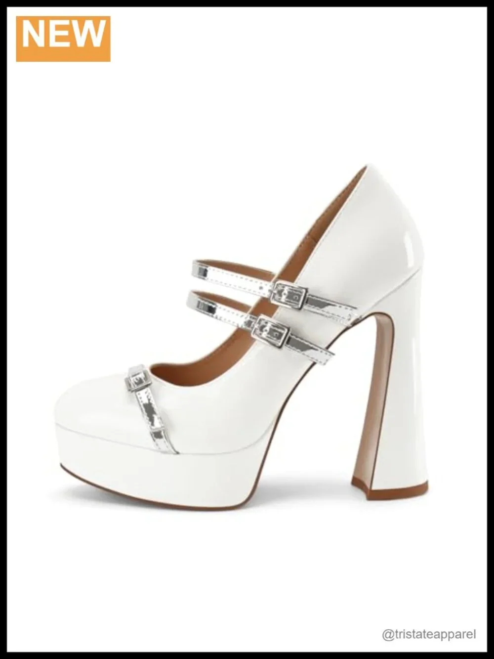 Patent Leather Mary Jane Platform Pumps Round Toe
